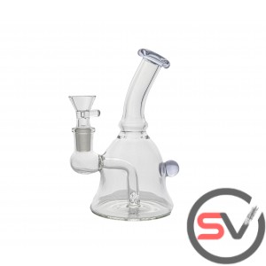 BENT NECK GUMDROP GLASS WATER PIPE 6inch